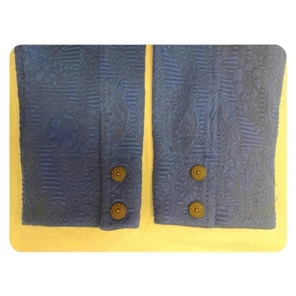 Ruby Rd. Blue Textured Ruffles Zip Up jacket Size 8 - Picture 9 of 11